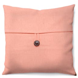 Capa de Almofada com Zíper Solid Botão Algodão Salmão 40x40 cm