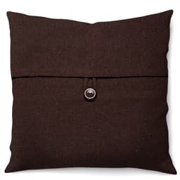 Capa de Almofada com Zíper Solid Botão Algodão Tabaco 40x40 cm