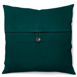 Capa de Almofada com Zíper Solid Botão Algodão Verde Escuro 40x40 cm