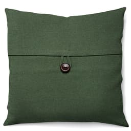 Capa de Almofada com Zíper Solid Botão Algodão Verde Oliva 40x40 cm