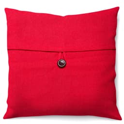 Capa de Almofada com Zíper Solid Botão Algodão Vermelha 40x40 cm
