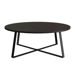 Mesa de Centro Redonda Complementos Preta 80 cm