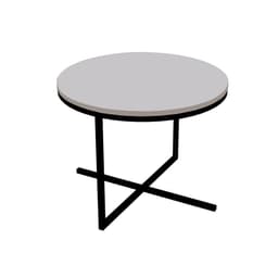 Mesa de Centro Redonda Volpi Branca e Preta 36 cm