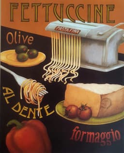 Gravura Coleção Cozinha Fettuccine 35,5 X 28 Cm