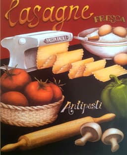 Gravura Coleção Cozinha Lasanha 35,5 X 28 Cm