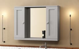 Espelheira Para Banheiro Provençal 80cm Cinza Matt