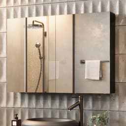 Espelheira para banheiro Preto Industry 80cm