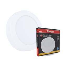 Painel de Led Avant Redondo Sobrepor 6W Bivolt 3000K Luz Quente