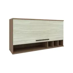 Armário Aéreo Evolution 1 Porta Tannat e Branco 120 cm
