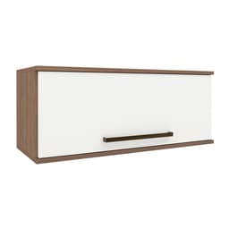 Armário Aéreo Evolution 1 Porta Tannat e Branco 80 cm