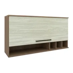 Armário Aéreo Evolution 1 Porta Tannat e Legno Crema 120 cm