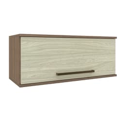 Armário Aéreo Evolution 1 Porta Tannat e Legno Crema 80 cm