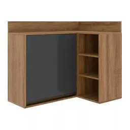 Armário Aéreo de Canto Confort 1 Porta Cinamomo e Grafite