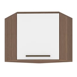 Armário Aéreo de Canto Evolution 1 Porta Tannat e Branco