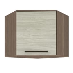 Armário Aéreo de Canto Evolution 1 Porta Tannat e Legno Crema