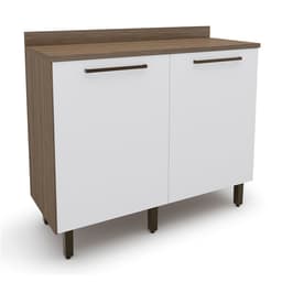 Balcão de Cozinha com Tampo Evolution 2 Portas Tannat e Branco