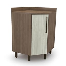 Balcão de Cozinha de Canto com Tampo Evolution 1 Porta Tannat e Legno Crema