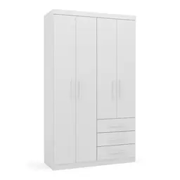 Guarda-Roupa Solteiro Advantage 4 Portas 3 Gavetas Branco