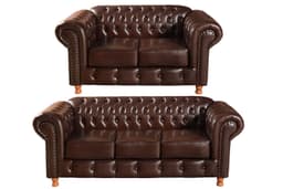 Conjunto De Sofá 2 E 3 Lugares Luís Xv Chesterfield Capitonê - Courìssimo Café