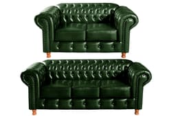 Conjunto De Sofá 2 E 3 Lugares Luís Xv Chesterfield Capitonê - Courìssimo Verde