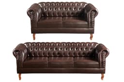 Conjunto De Sofás 2 E 3 Lugares Chesterfield Dom Pedro - Couríssimo Café