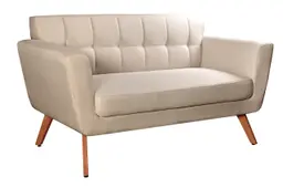 Namoradeira Sofá 2 Lugares Bruna Decoração - Linho Bege