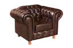 Poltrona Chesterfield Capitonê Luís Xv Com Molas - Couríssimo Marrom
