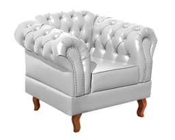 Poltrona Chesterfield Duque Dom Pedro Com Capitonê - Branco