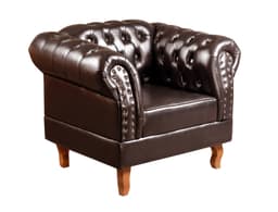 Poltrona Chesterfield Duque Dom Pedro Com Capitonê - Café