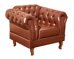 Poltrona Chesterfield Duque Dom Pedro Com Capitonê - Caramelo