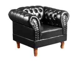 Poltrona Chesterfield Duque Dom Pedro Com Capitonê - Preto