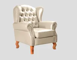 Poltrona Chesterfield Imperador Berger - Couríssimo Bege