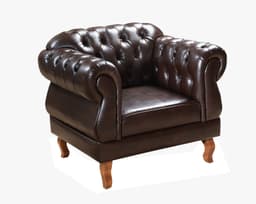 Poltrona Duquesa 1 Lugar Chesterfield Clássica Capitonê - Café