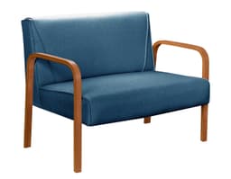 Poltrona Namoradeira 2 Lugares Anita - Linho Azul