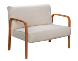 Poltrona Namoradeira 2 Lugares Anita - Linho Bege