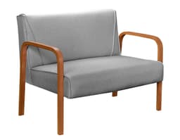 Poltrona Namoradeira 2 Lugares Anita - Linho Cinza