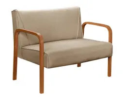 Poltrona Namoradeira 2 Lugares Anita - Linho Marrom