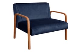 Poltrona Namoradeira 2 Lugares Anita - Suede Azul Marinho