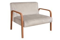 Poltrona Namoradeira 2 Lugares Anita - Suede Bege