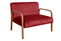 Poltrona Namoradeira 2 Lugares Anita - Suede Bordô