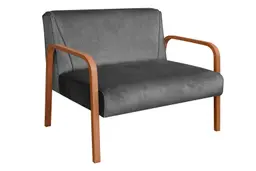 Poltrona Namoradeira 2 Lugares Anita - Suede Cinza