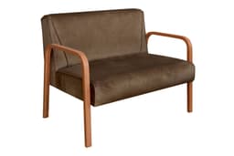 Poltrona Namoradeira 2 Lugares Anita - Veludo Marrom