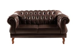 Sofá 2 Lugares Chesterfield Capitonê Duquesa Clássico - Couríssimo Café