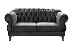 Sofá 2 Lugares Chesterfield Capitonê Duquesa Clássico - Suede Cinza