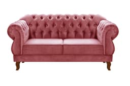 Sofá 2 Lugares Chesterfield Capitonê Duquesa Clássico - Suede Rosa