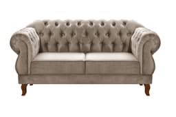 Sofá 2 Lugares Chesterfield Capitonê Duquesa Clássico - Veludo Capuccino