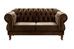 Sofá 2 Lugares Chesterfield Capitonê Duquesa Clássico - Veludo Marrom
