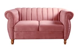 Sofá 2 Lugares Chesterfield Sofá Realeza Vintage - Suede Rosa