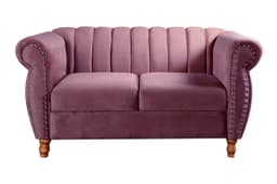 Sofá 2 Lugares Chesterfield Sofá Realeza Vintage - Veludo Roxo