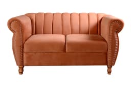 Sofá 2 Lugares Chesterfield Sofá Realeza Vintage - Veludo Terracota
